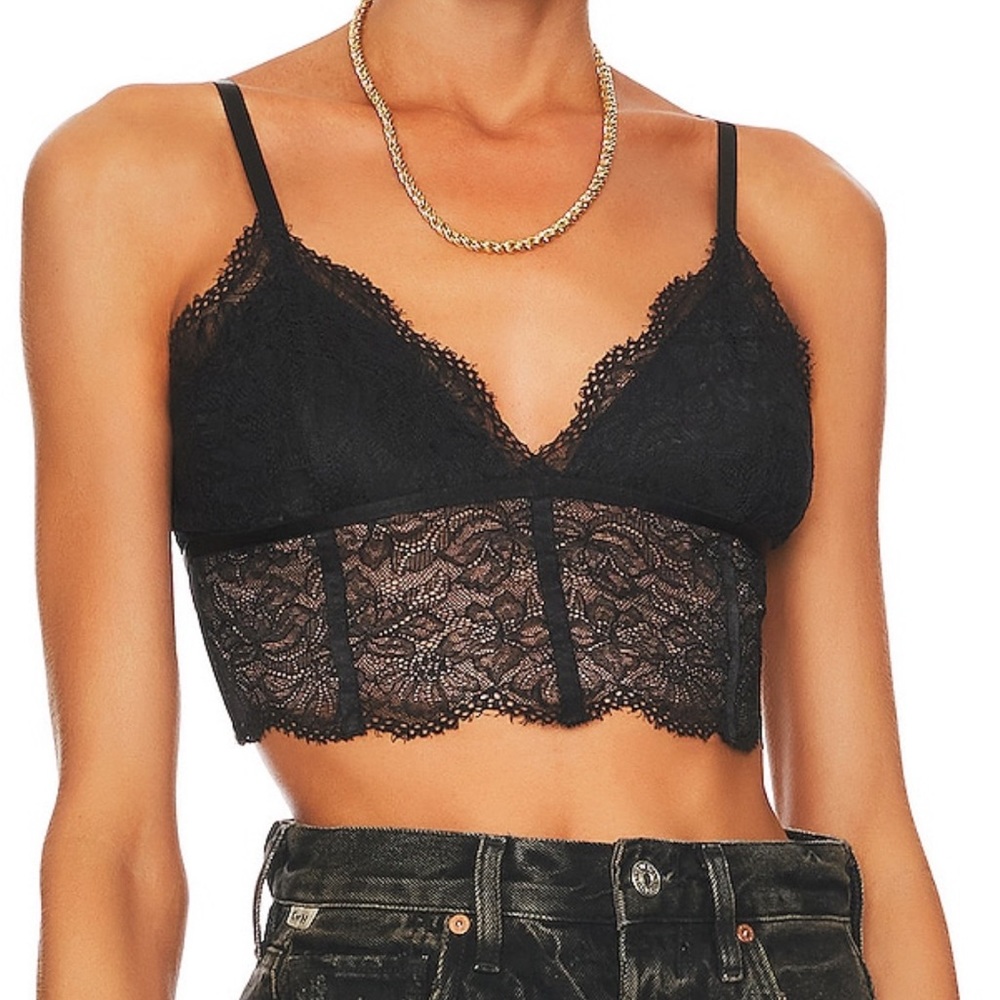 NWT JONATHAN SIMKHAI STANDARD Alicia Bustier Bralette Size Small Black